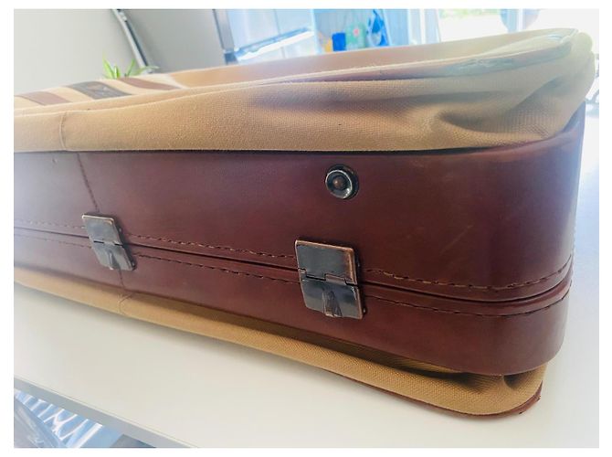 Yves Saint Laurent Valigetta in tela beige - vista 2