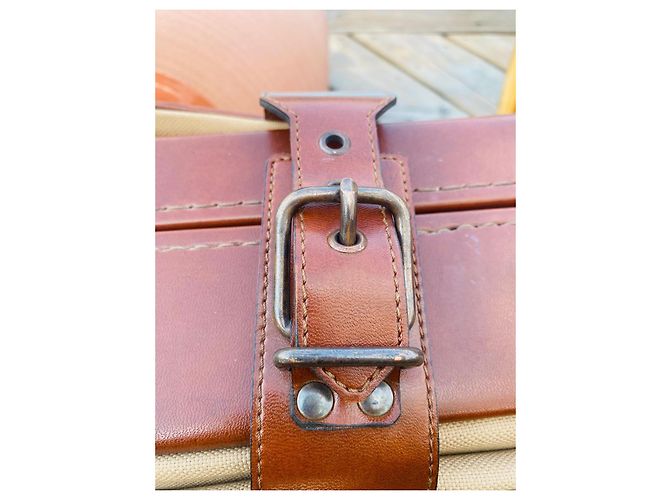 Yves Saint Laurent Valigetta in tela beige - vista 6