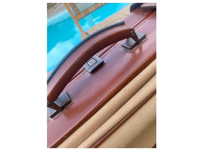 Yves Saint Laurent Valigetta in tela beige - vista 9