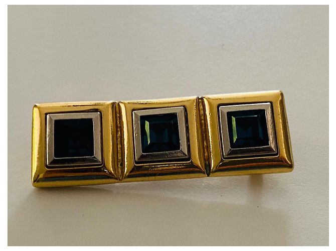 Spilla Barrette Yves Saint Laurent Metallo Oro e Argento D'oro - vista 11