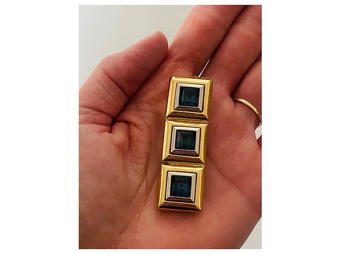 Spilla Barrette Yves Saint Laurent Metallo Oro e Argento D'oro - vista 4