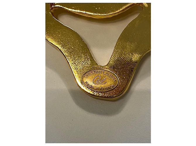 Spilla astratta dorata Christian Lacroix Bull Modernist D'oro - vista 3