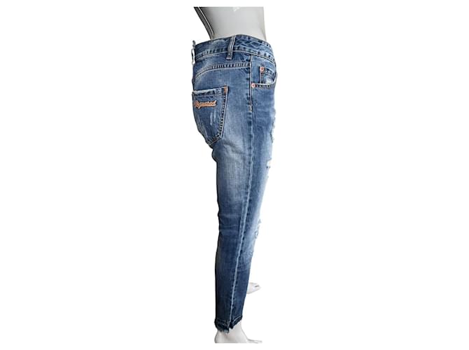 Vaqueros de denim azul rasgados Dsquared2 - vista 2