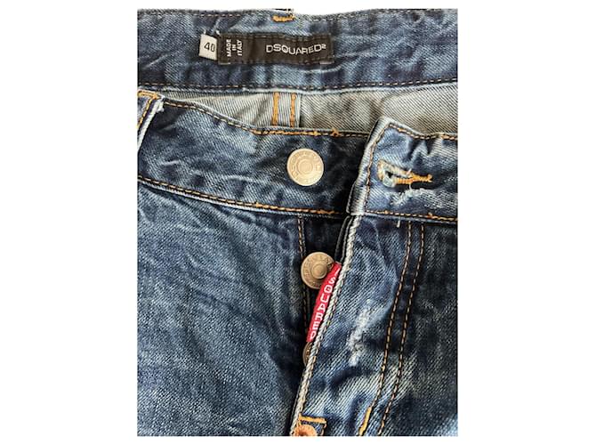 Vaqueros de denim azul rasgados Dsquared2 - vista 4