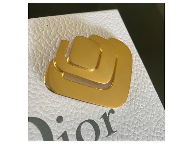 Spilla Geometrica Christian Dior Metallo Dorato D'oro - vista 3