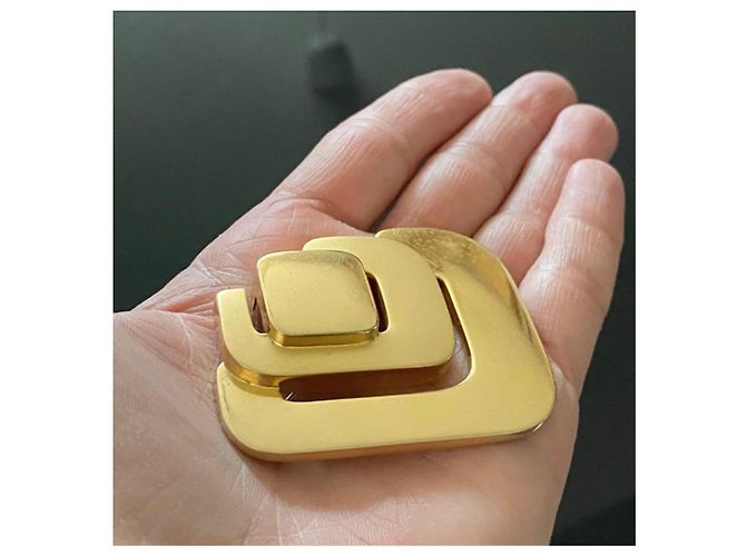 Spilla Geometrica Christian Dior Metallo Dorato D'oro - vista 5