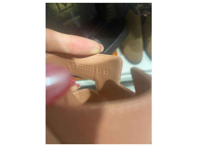 Hermès Oran Sandalen Leder Koralle Größe 40 - Ansicht 4