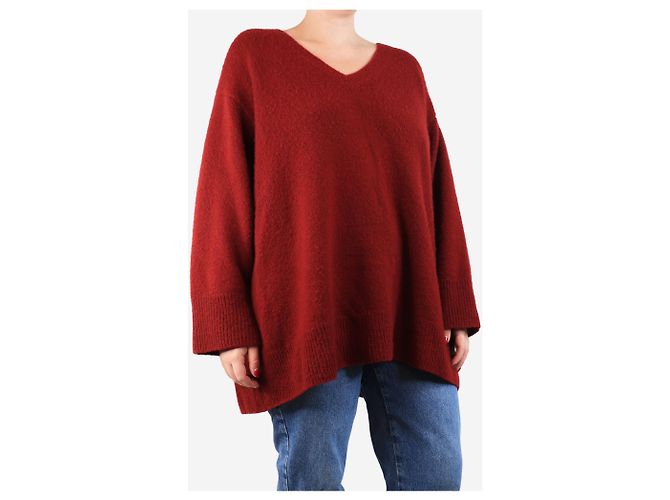The row Jersey rojo de gran tamaño con cuello en V - talla Roja - vista 3