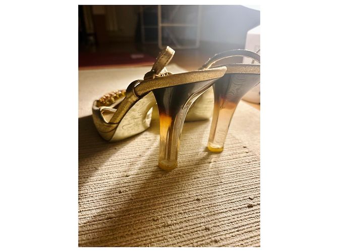 Décolleté Slingback Vintage Prada D'oro - vista 6