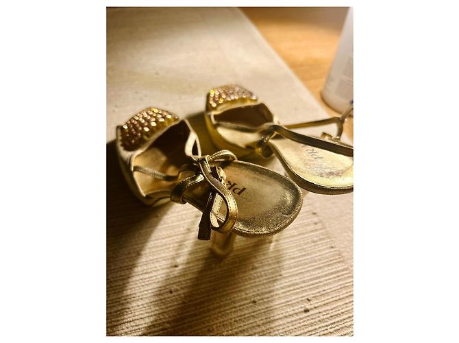 Décolleté Slingback Vintage Prada D'oro - vista 7