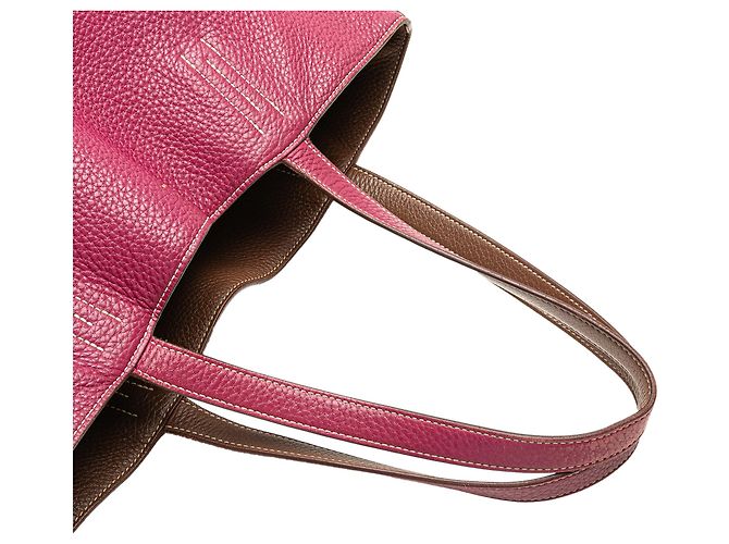 Hermès Double Sens 36 in Pelle Clemence Rosa - vista 10