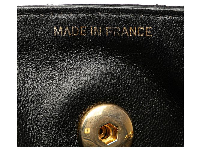 Chanel Nero CC Trapuntato in Raso Bijoux Catena Singola - vista 6