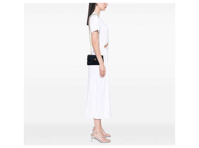 Chanel Nero CC Trapuntato in Raso Bijoux Catena Singola - vista 9