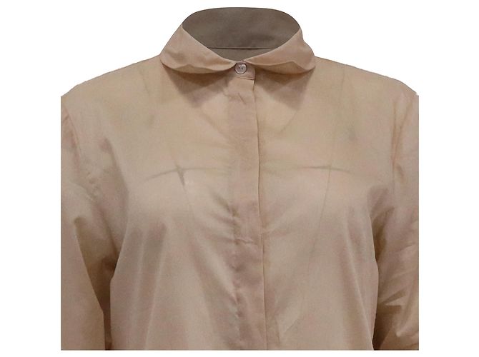 Camicia con bottoni nascosti Theory in cotone beige - vista 2