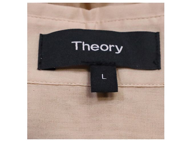 Camicia con bottoni nascosti Theory in cotone beige - vista 5