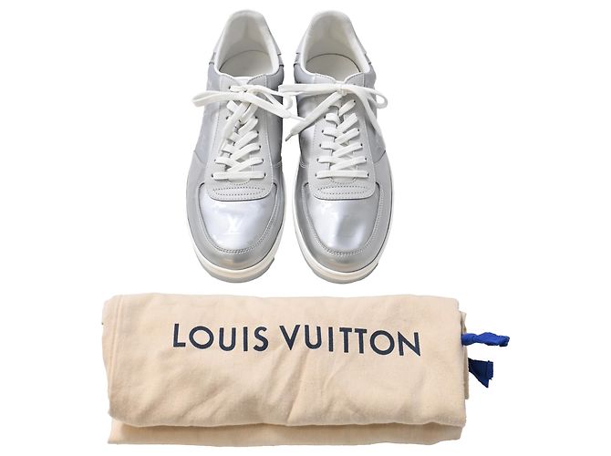Sneakers Monogram Rivoli in pelle argento Louis Vuitton D'oro Metallico - vista 11
