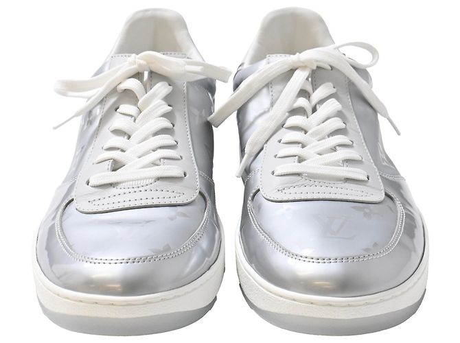 Sneakers Monogram Rivoli in pelle argento Louis Vuitton D'oro Metallico - vista 2
