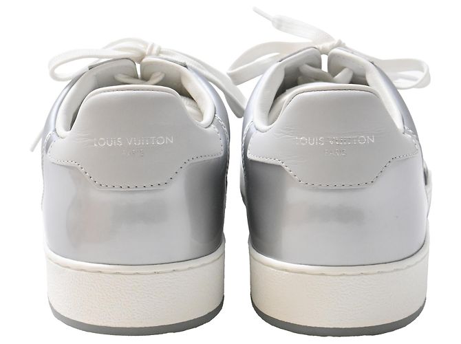 Sneakers Monogram Rivoli in pelle argento Louis Vuitton D'oro Metallico - vista 3