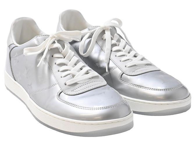 Sneakers Monogram Rivoli in pelle argento Louis Vuitton D'oro Metallico - vista 4