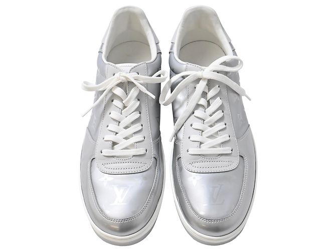 Sneakers Monogram Rivoli in pelle argento Louis Vuitton D'oro Metallico - vista 5