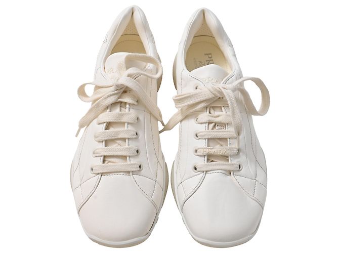 Sneakers Prada in pelle nappa avorio Bianco Crudo - vista 5