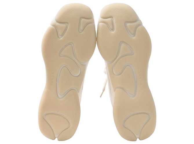 Sneakers Prada in pelle nappa avorio Bianco Crudo - vista 6