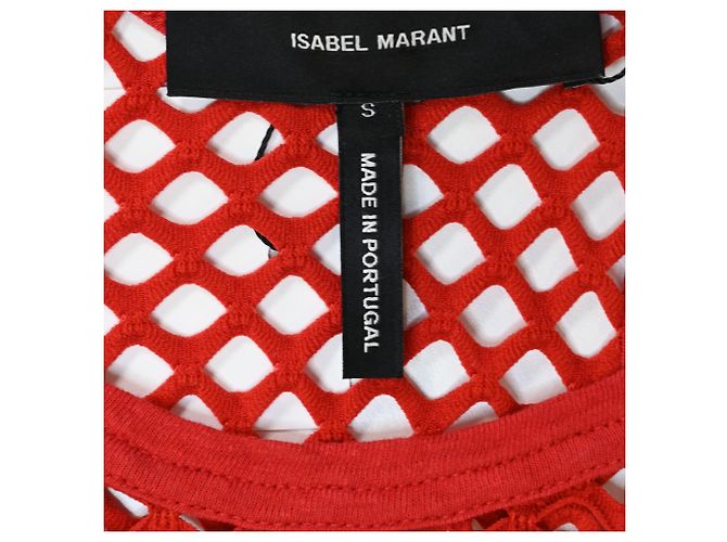 Isabel Marant Netz-Top aus rotem Polyester - Ansicht 4