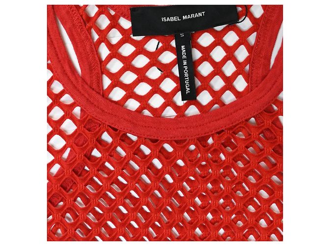 Isabel Marant Netz-Top aus rotem Polyester - Ansicht 5