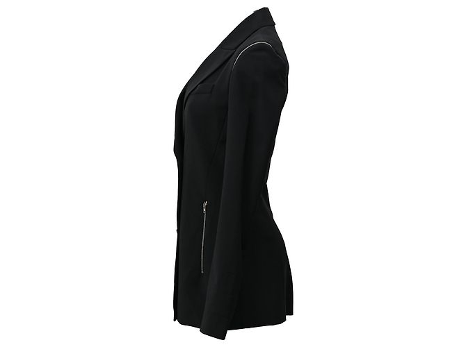 Blazer doppiopetto Alexander Wang con cerniere in poliestere nero - vista 2
