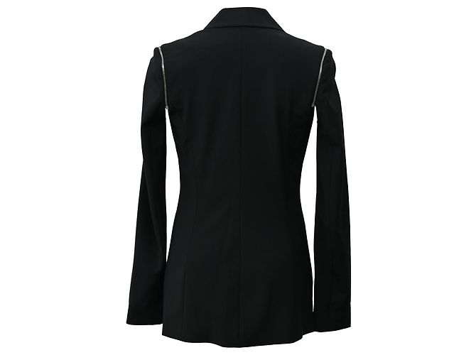 Blazer doppiopetto Alexander Wang con cerniere in poliestere nero - vista 3