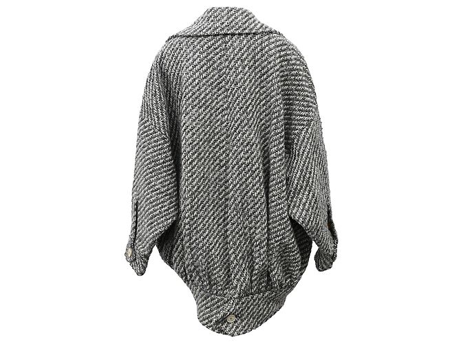 Abrigo de doble botonadura en lana gris Kenzo - vista 3