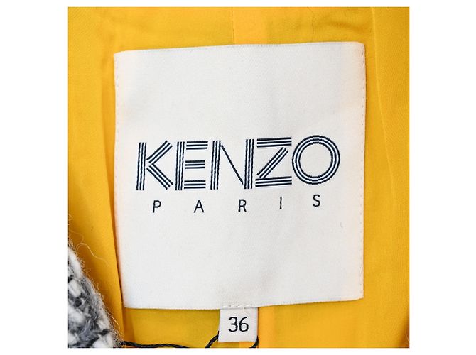 Abrigo de doble botonadura en lana gris Kenzo - vista 4