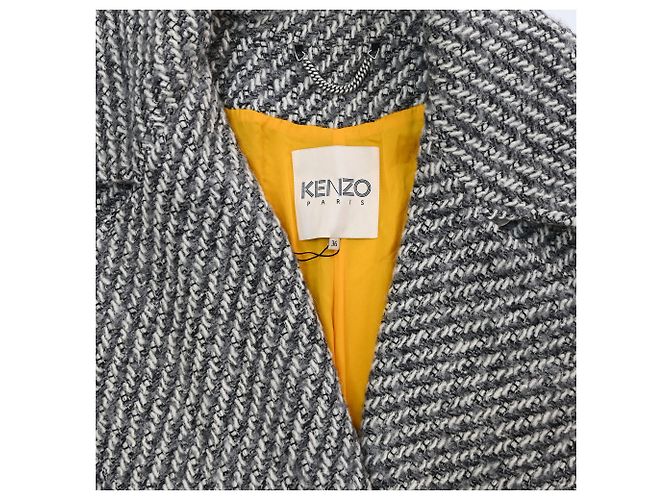 Abrigo de doble botonadura en lana gris Kenzo - vista 5
