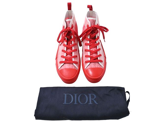 Sneakers alte Dior B23 in PVC rosso - vista 11