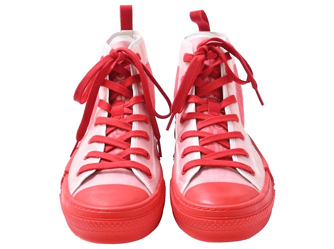 Sneakers alte Dior B23 in PVC rosso - vista 2