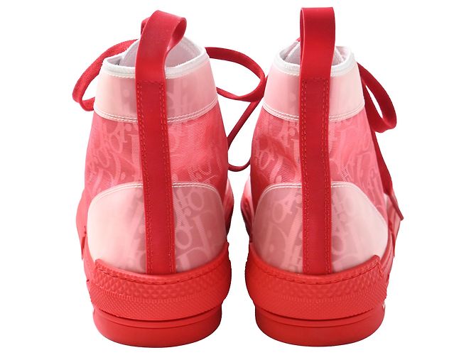 Sneakers alte Dior B23 in PVC rosso - vista 3