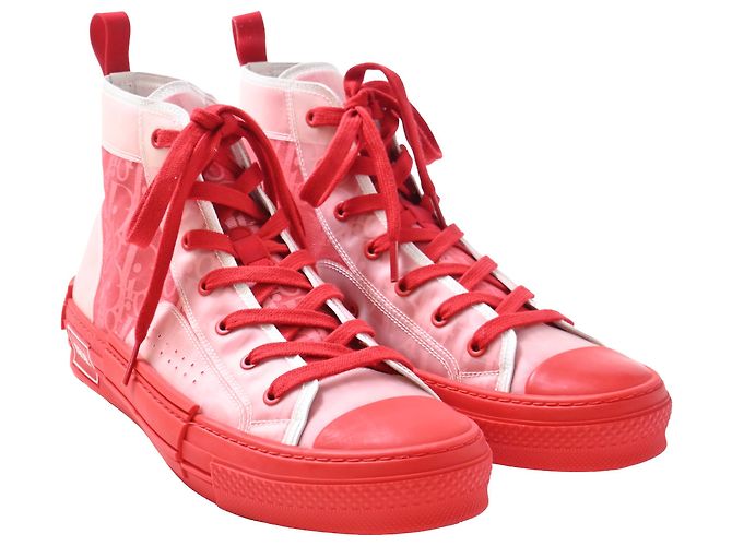 Sneakers alte Dior B23 in PVC rosso - vista 4