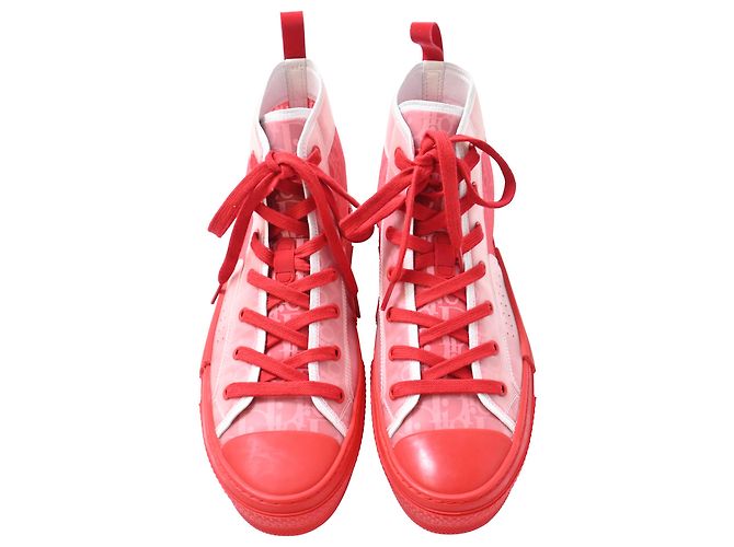 Sneakers alte Dior B23 in PVC rosso - vista 5