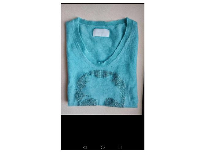 Zadig & Voltaire Skull Tank Top Türkis Wolle - Ansicht 2