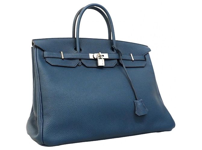 Borsa Hermès Birkin 40 Togo Blu Plus - vista 2