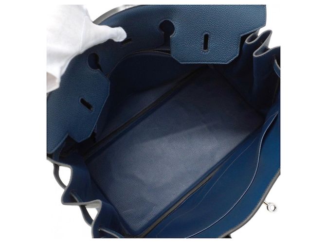 Borsa Hermès Birkin 40 Togo Blu Plus - vista 4