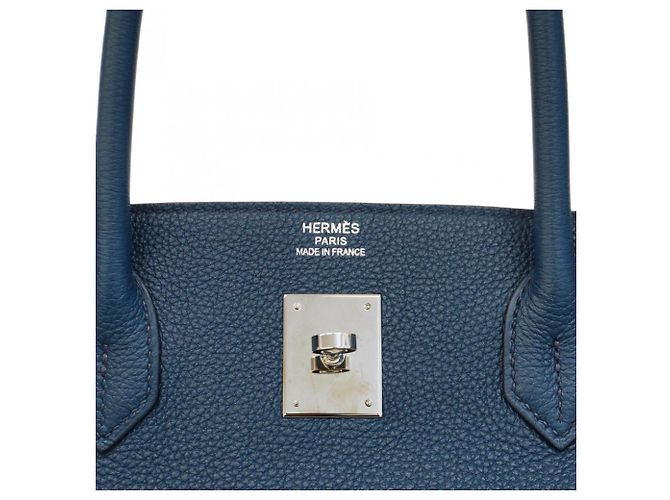 Borsa Hermès Birkin 40 Togo Blu Plus - vista 5