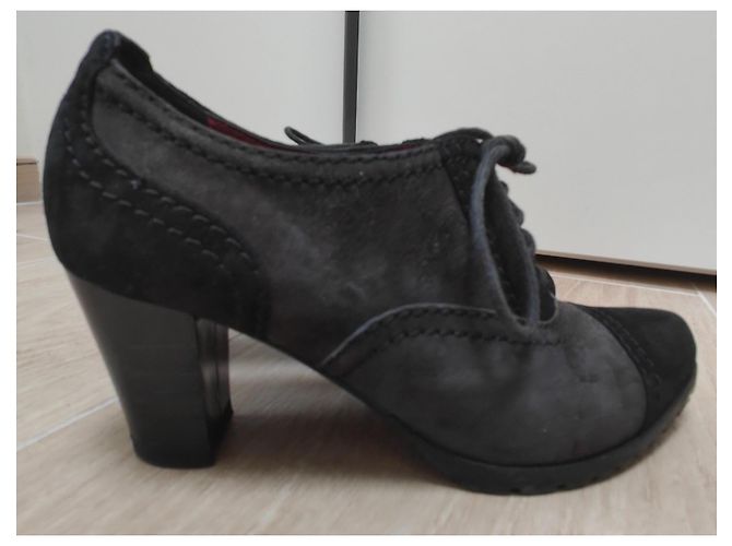 Loriblu Schnürstiefeletten aus Wildleder Dunkelgrau Anthrazitgrau - Ansicht 5