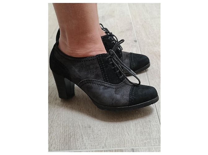 Loriblu Schnürstiefeletten aus Wildleder Dunkelgrau Anthrazitgrau - Ansicht 6
