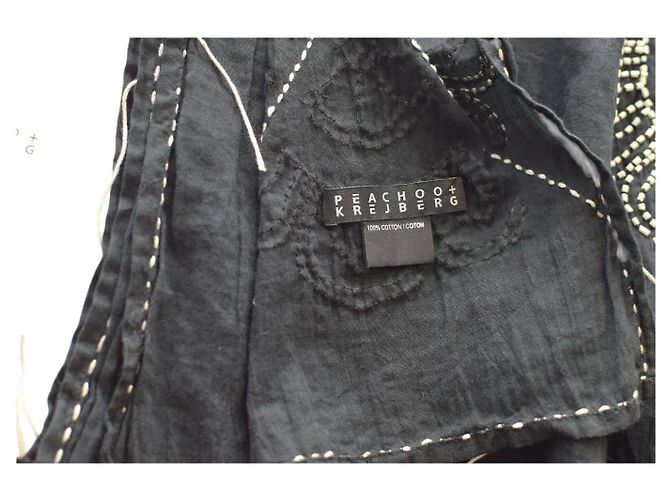 Autre Marque Peachoo + Krejberg Sciarpa Lunga Nera Decorata – Design di Ricamo Floreale – Nuova con Etichette Nero - vista 5