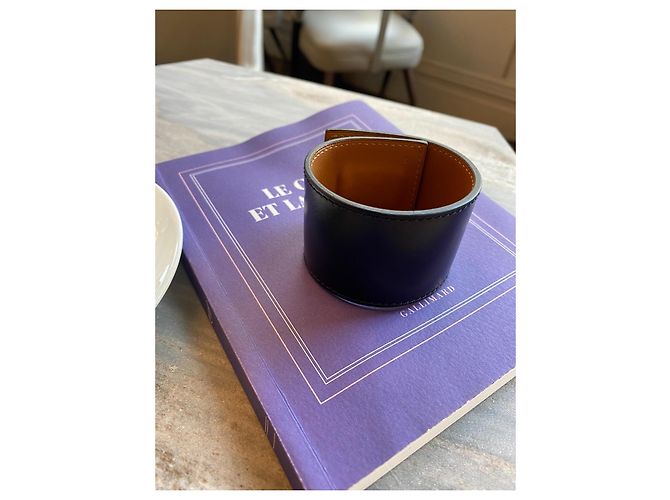 Bracciale Creneau Hermès in ottone placcato oro 18K con borchie Medor – Gioielli di design con certificato Nero - vista 5