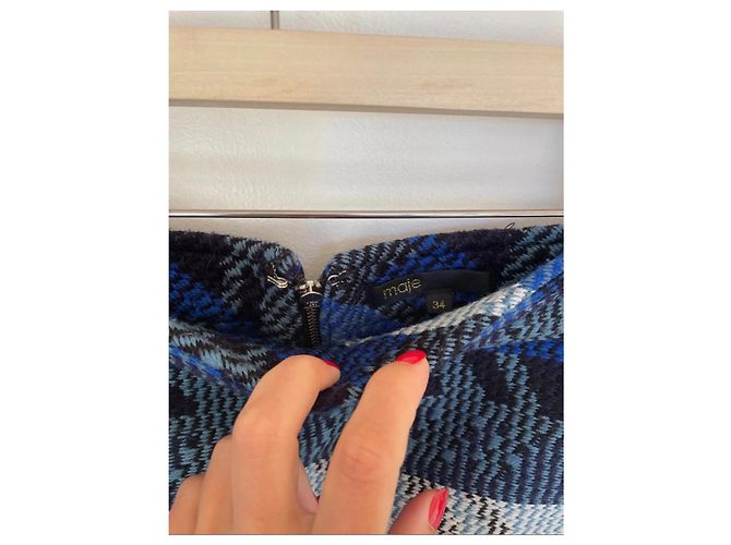 Falda Maje Jakarto azul de jacquard de algodón - vista 4