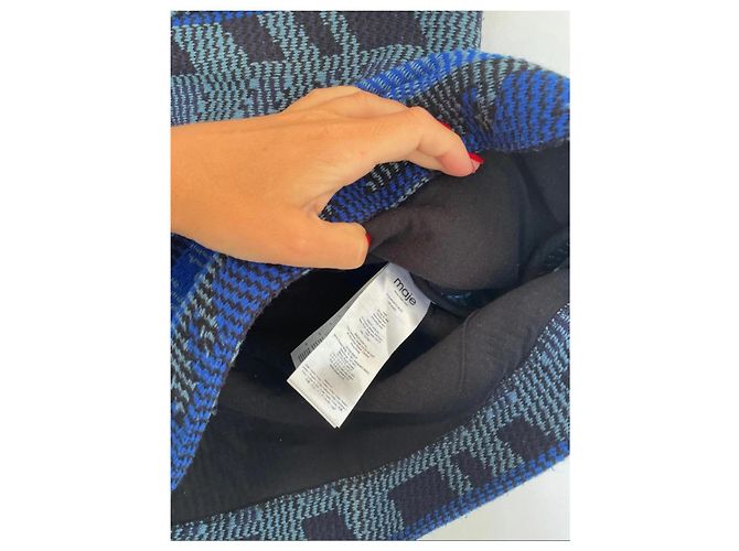 Falda Maje Jakarto azul de jacquard de algodón - vista 5