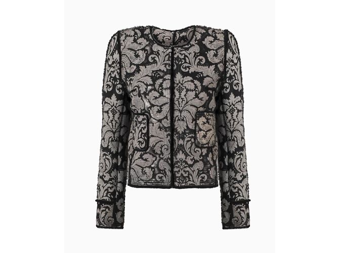 Giacca Chanel, modello Ricamo Argento Circa 2010. Nero - vista 2