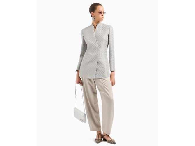Giacca Giorgio Armani, modello Jacquard SS2025. Argento - vista 3